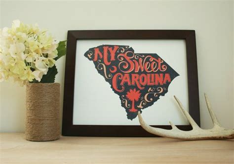 South Carolina Art Print Hand Lettering And Illustration By Riddle