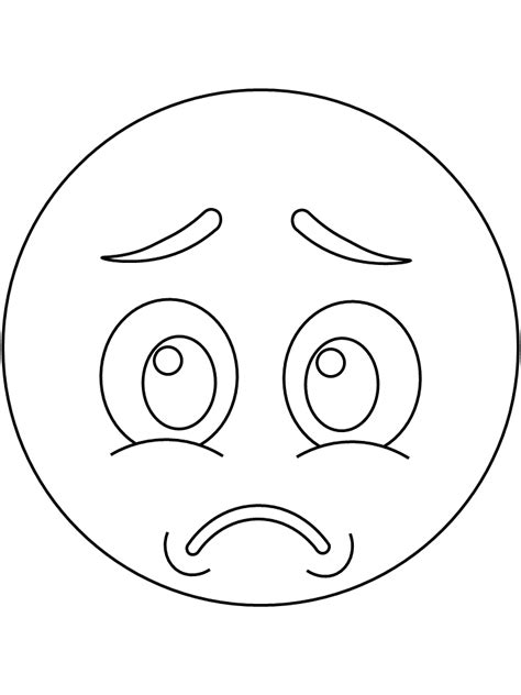 Coloring Pages Sad Feelings Emotion Face Printable Colouring Emotions