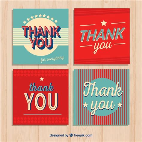 Vintage Thank You Card Free Vector