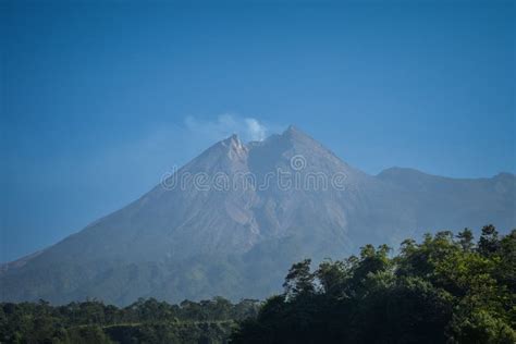 Mount Merapi Indonesia Volcano Landscape View Stock Image Image Of