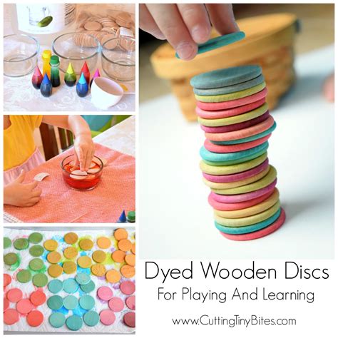 Kinderopvang op stoom | inspirerende kinderopvang. Dyed Wooden Discs For Playing and Learning | What Can We ...