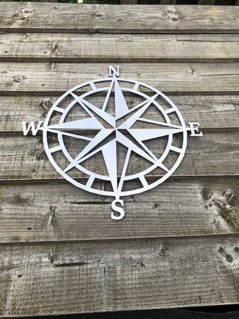 Nautical Compass Metal Wall Art Garden Art Wall Decoration Etsy