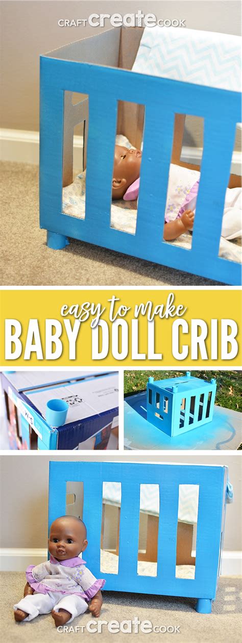 Your kids will enjoy playing with this inexpensive upcycled project. How to Make a DIY Baby Doll Crib - Craft Create Cook