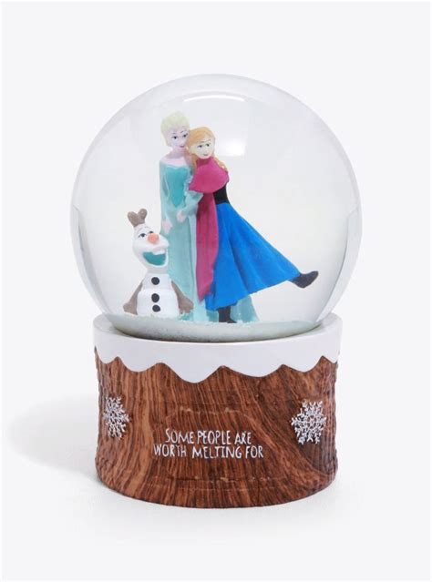 Disney Frozen Anna Elsa And Olaf Snow Globe Hot Topic Olaf Snow Elsa