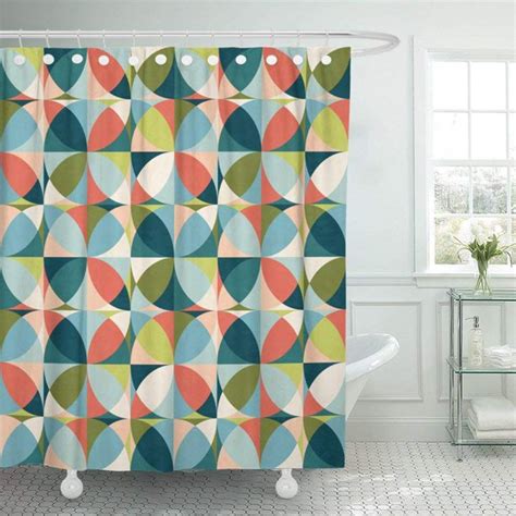 Browse our shower curtains & accessories selections and save today. PKNMT Blue Abstract Geometric in Mid Century Modern Colors ...