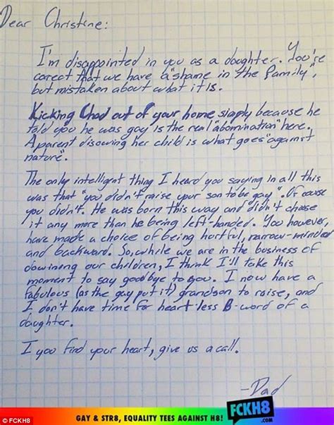 Grandfather Blasts Daughter In Letter After She Kicks Out Gay Grandson
