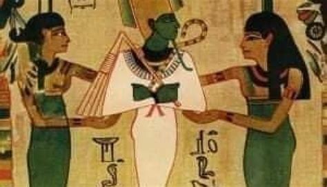 osiris stands between isis and nephthys