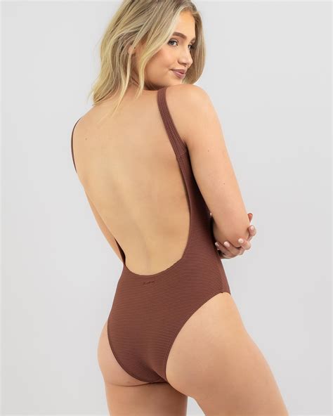 billabong tanlines tanker one piece swimsuit in mocha free shipping and easy returns city