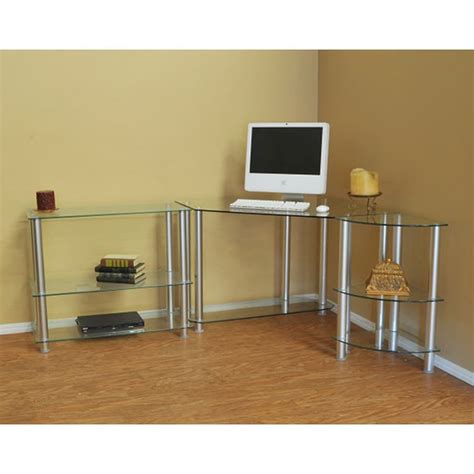 Rta Home And Office Contemporary Clear Computer Desk At