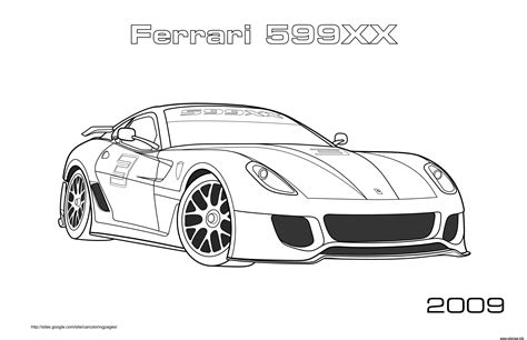 Coloriage Voiture Ferrari 599xx 2009 Dessin Voiture De Sport à Imprimer