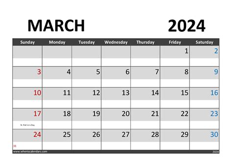 Printable March 2024 Calendar Printable M34282