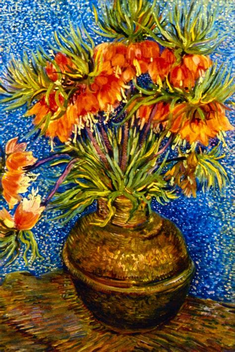 Of flowers, books, & trees. Reproduction tableau de Van Gogh, Fritillaires