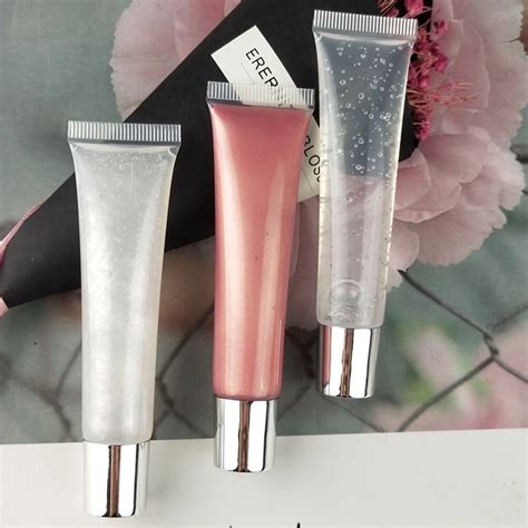 Pink Black Silver Clear Lid Squeeze Lip Gloss Tube Private Label 8 Ml