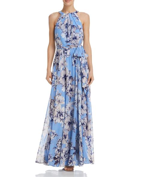 eliza j floral maxi dress in blue lyst