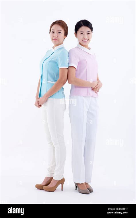 Two Nurses Posing Stock Photo Alamy