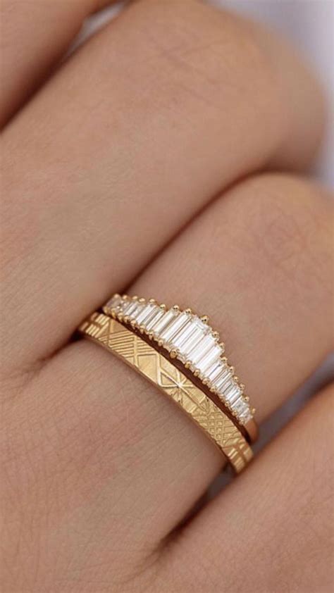 Diamond Baguette And Gold Rings Diamond Baguette And Gold Rings