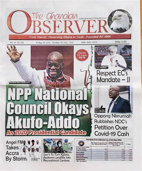 Todays Newspaper Frontpages Friday June 5 2020 Bbc Ghana Reports