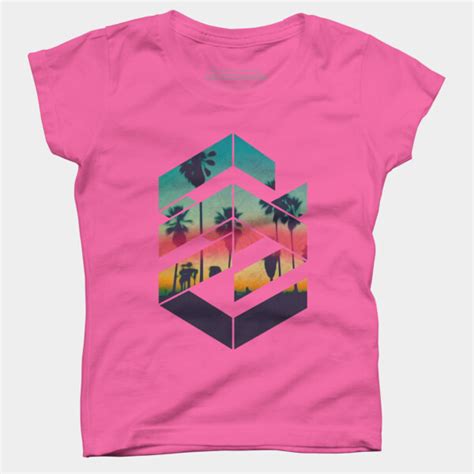 Geometric Sunset Beach T Shirt By Caferacer Design By Humans