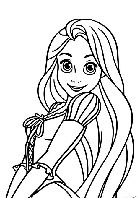 Coloriage Princesse Raiponce De Disney Dessin Raiponce à Imprimer