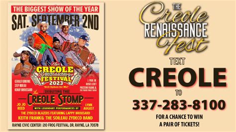 Text Creole To Win Tickets Z1059 The Soul Of Southwest Louisiana