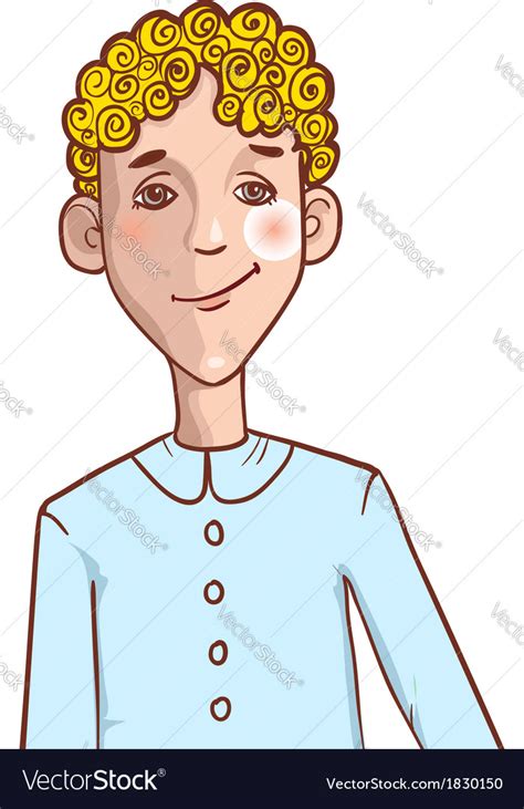 We have created lots of poses for all kind of. Teenager cartoon boy with curly hair Royalty Free Vector