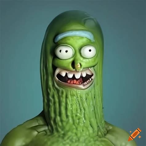 Realistic Representation Of Pickle Rick Character On Craiyon