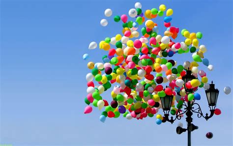 Colourful Balloons Wide Desktop Background High