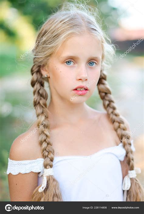 Portrait Little Girl Outdoors Summer Stock Photo By ©zagorodnaya 226114808