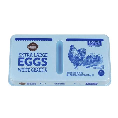 Wellsley Farms Extra Large White Eggs 2 Pk 18 Ct Openbax