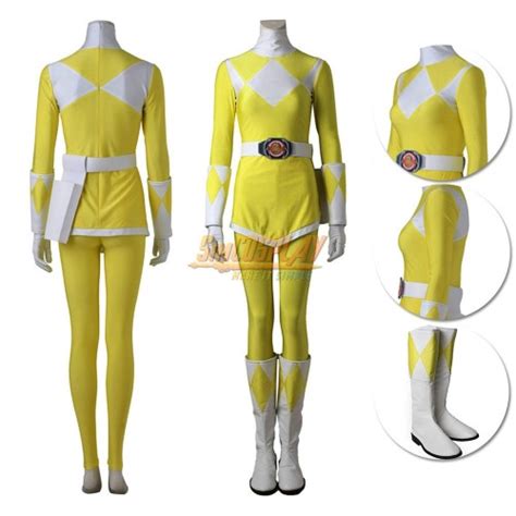 Yellow Ranger Costume Mighty Morphin Power Rangers Trini Kwan Cosplay Suit
