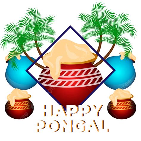Feliz Pongal Vector Diseño Colorido Png Feliz Pongal India Festival