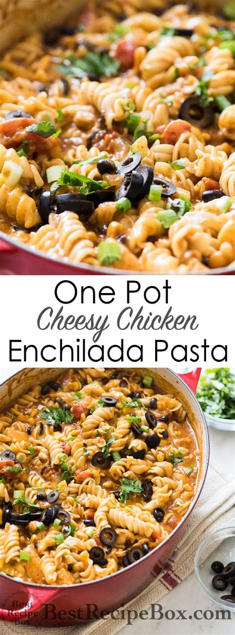 Skillet Cheesy Chicken Enchilada Pasta Recipe Chicken