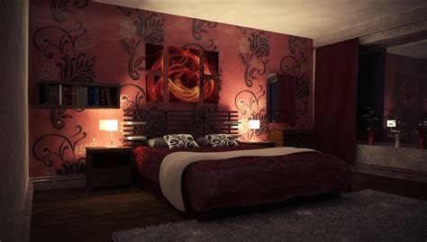 Nightly Red Bedroom By Perbear42