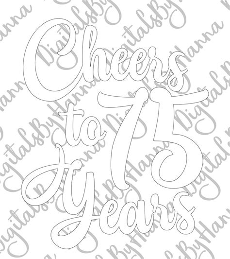 75th Birthday Svg Files For Cricut Saying Cheers Seventy Five Etsy