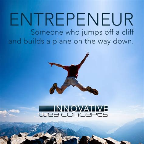 Entrepreneur Someone Who Jumps Off A Cliff And Builds A Plane On The
