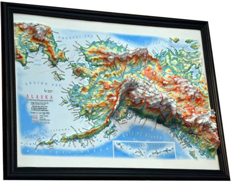 Alaska 3d Relief Map With Panoramic Effect 2000 Ts