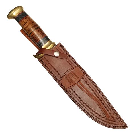 Extac Australia Rough Rider Stacked Leather Bowie Knife