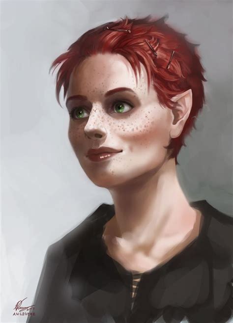Freckles By Angevere On Deviantart Character Portraits Female Elf