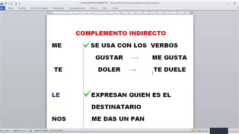 Complemento Indirecto Youtube