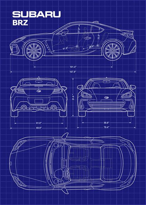 L Minas Decorativas Para Enmarcar Subaru Brz Car Blueprint