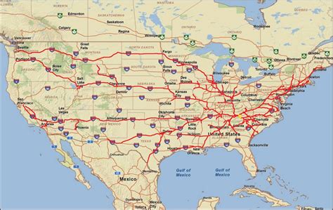 Interstate Road Map Of The United States Map