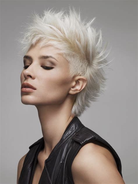 Short And Spiky Platinum Blonde Hair With An Undercut