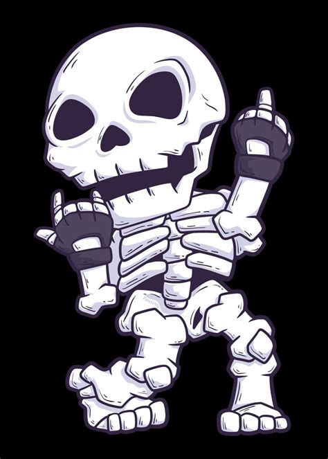 fuck you skeleton hallowee poster by fansinn displate
