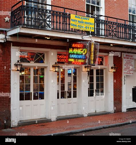 Bar On Bourbon Street French Quarter New Orleans Louisiana Usa