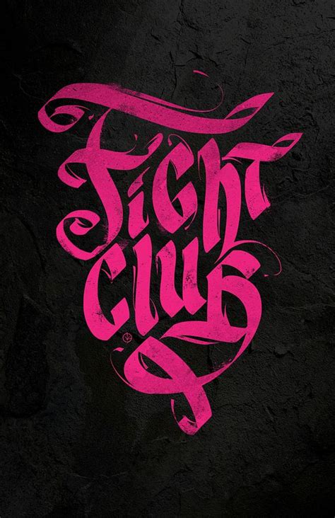 Fight Club By Nikita Abakumov Fightclub Calligraphy Typography