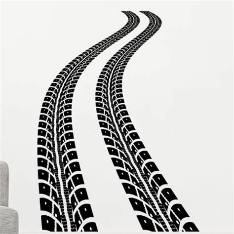 Tire Tracks Wall Vinyl Decal Winding Road Sticker Bedroom Home Etsy