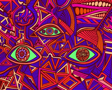 Trippy Psychedelic Shamanic Bright Eyes Crazy Patterns Fantastic Art