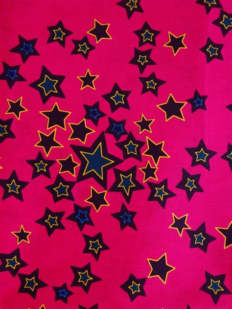 Pink Stars African Fabric African Textile By The Yard From Etsy