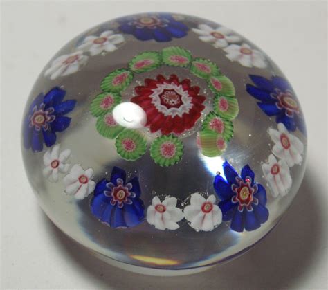 Rare Antique Clichy Miniature Concentric Millefiori Paperweight With Hidden Clichy Rose In