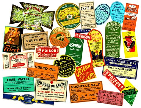 Apothecary Label Sticker Pack Pharmacy Bottles Scrapbook And Journal